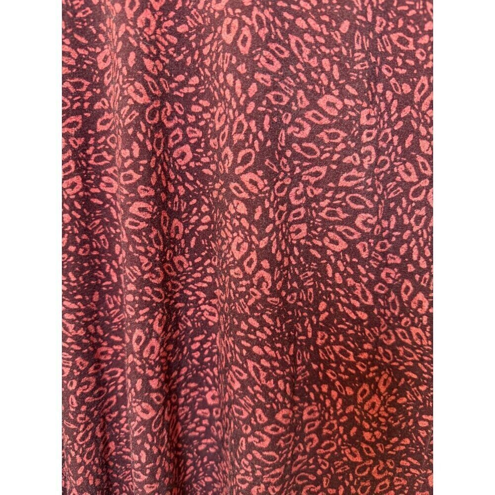 Ted Baker Junior's Red Patterned Stretchy High Neck Long Sleeve Top - Size 3 - Picture 2 of 10